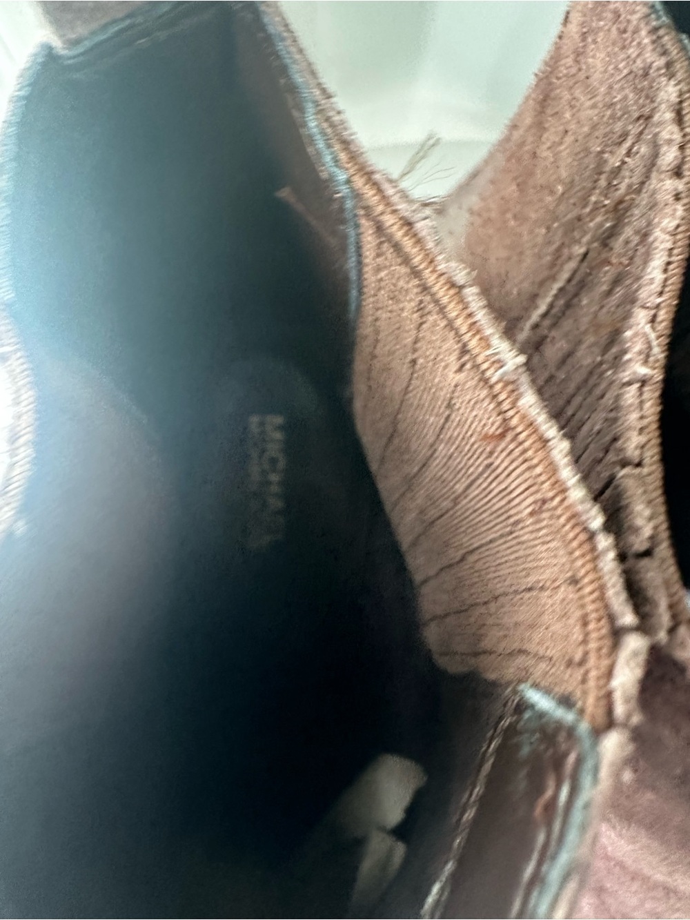 MICHAEL KORS Sinclair Brown Suede Leather Ankle Short Cowboy Boots Booties Sz 7 - Picture 8 of 10